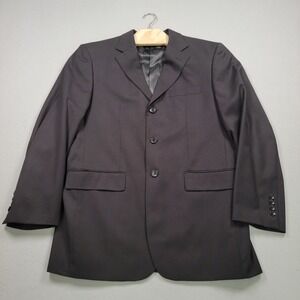 Men's Wall Street‎ Collection Pinstripe Blazer, Black, Size 40R, Pre-Owned